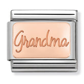 Nomination Composable Classic Link 430101/36 Grandma Plate in 9K Rose Gold